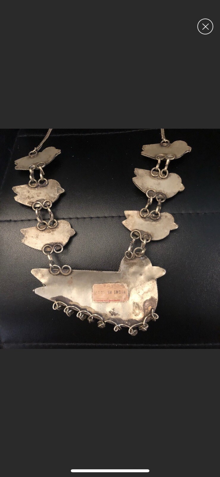 Antique Multi Birds Metal + Gem Stone India ? Ethnic Necklace Unusual Look Cool