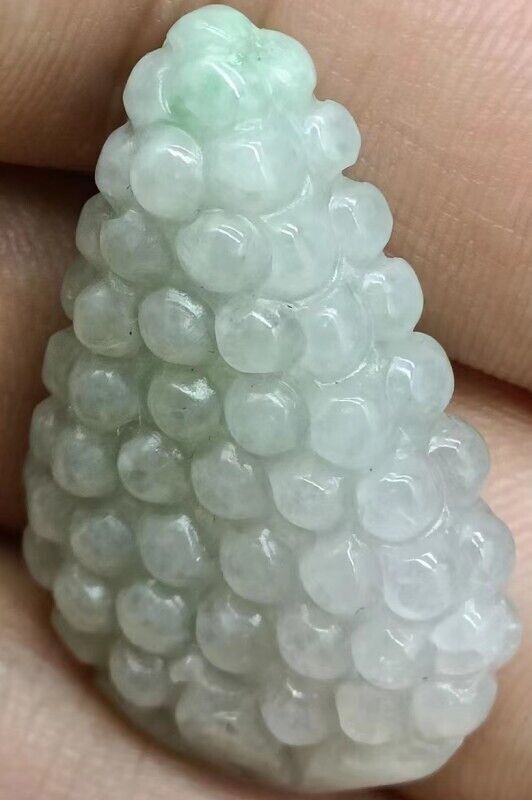 Certified Natural Light Green A Jade Jadeite Grape Pendant 百子千福