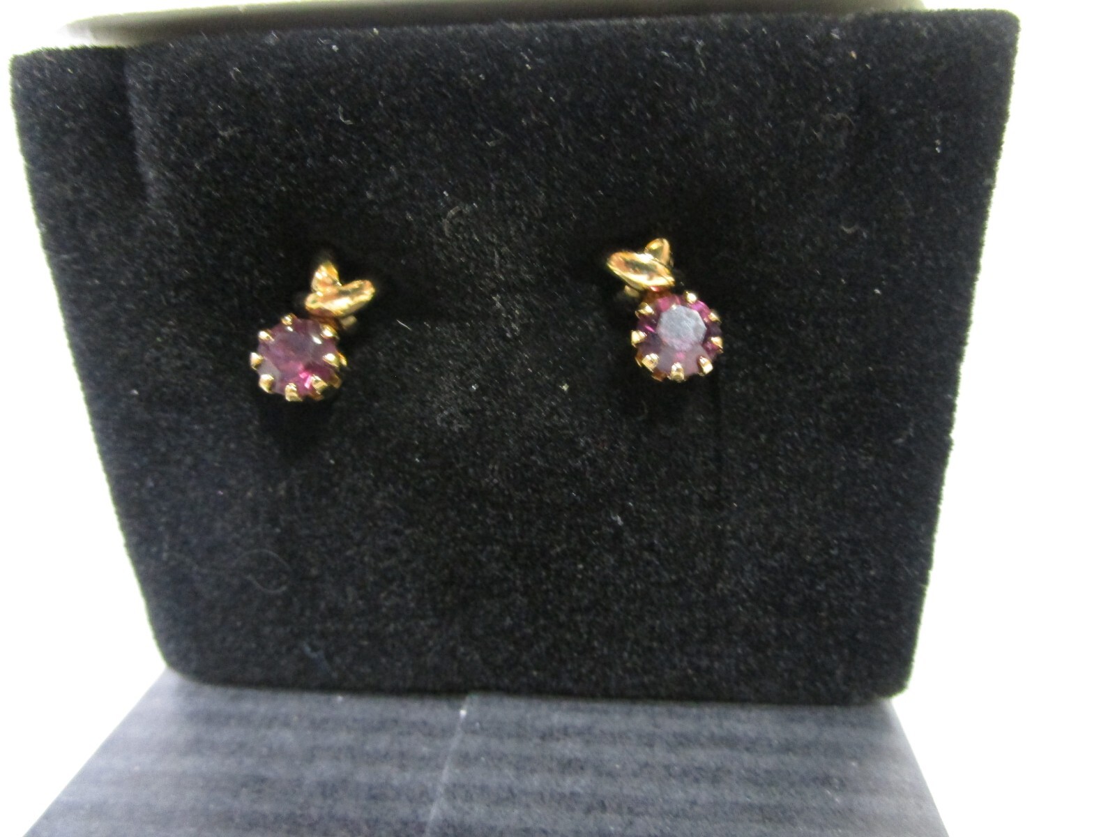 1994 Avon Birthstone February Goldtone Stud Earrings Amethyst