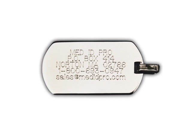 Medical Alert ID Necklace – FREE ENGRAVING / WALLET CARD & Ship -Dog Tag -USA