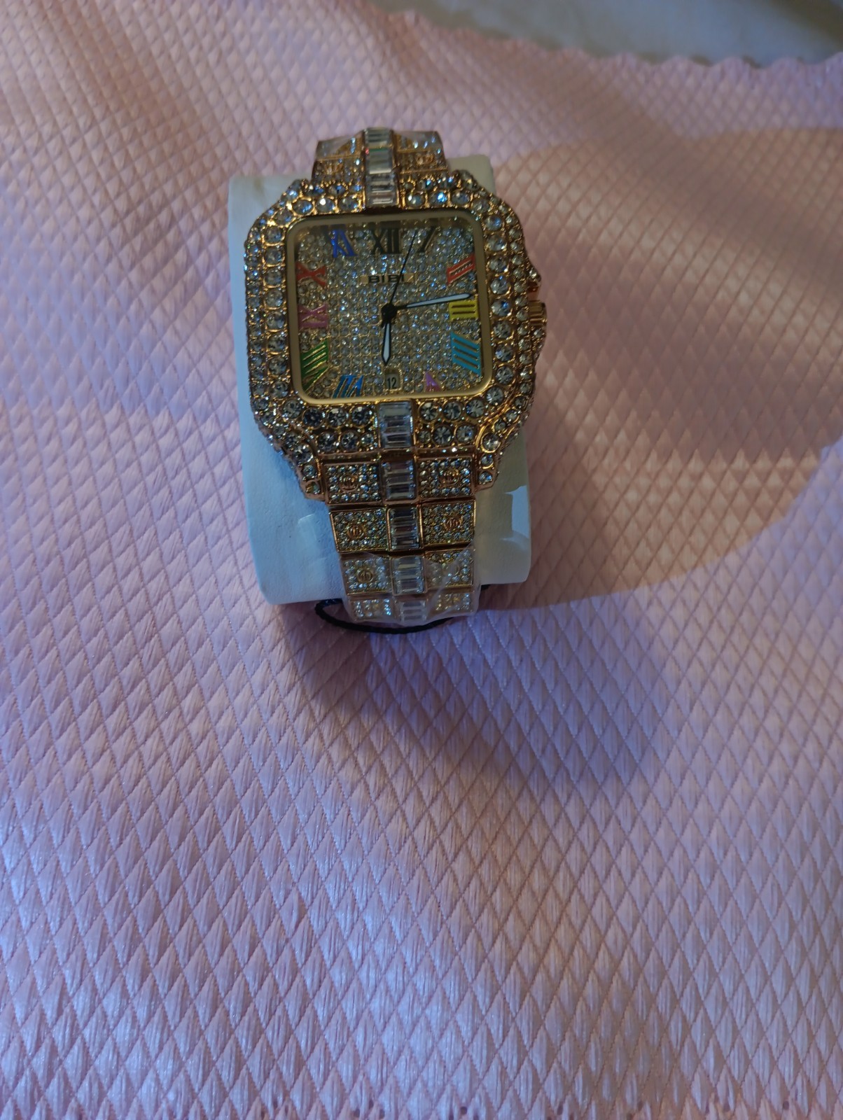 Bibi Luxury Golden Iridescent Crystal Adorned Watch B0071