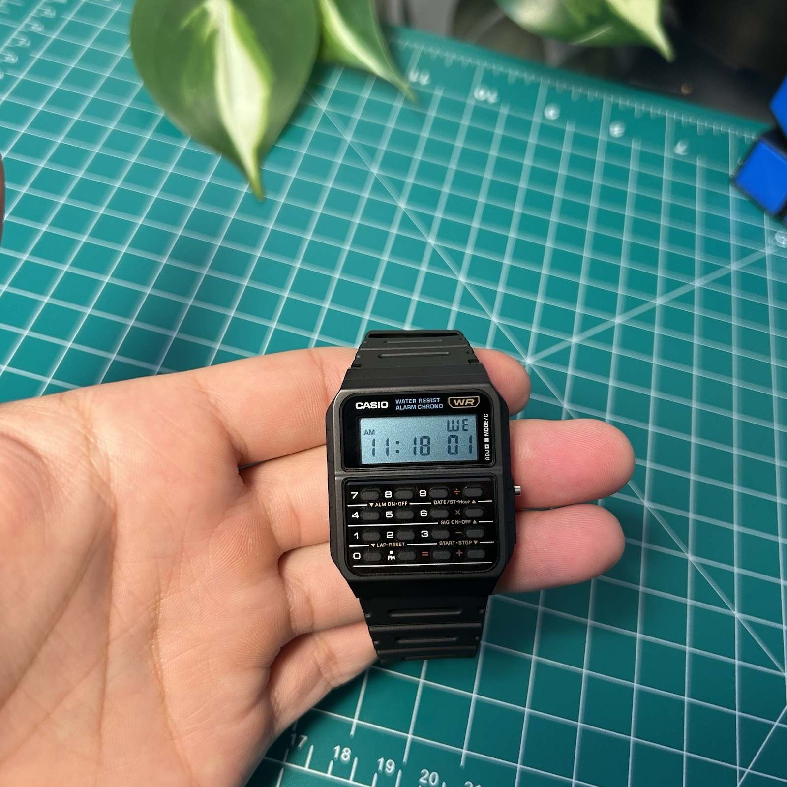 Custom Casio CA53W1 Calculator Watch – Light Blue Filter Mod