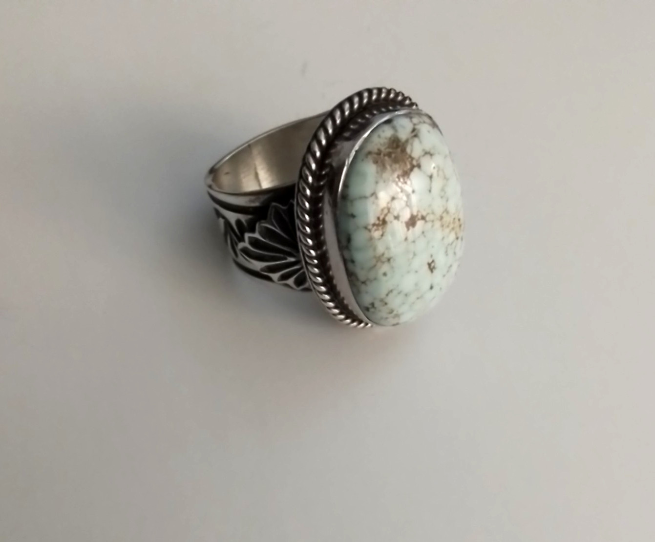 SUNSHINE REEVES Dry Creek Turquoise Sterling Silver Ring Size 11.5 Navajo