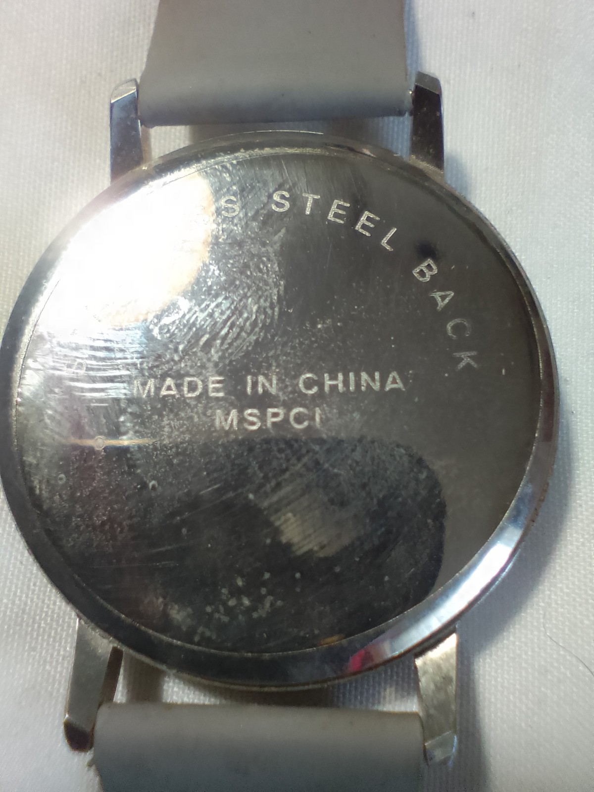 Vintage MSPCI Grey and White Striped Watch Numberless