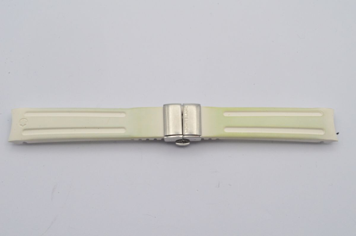 Montblanc Kautschuk Armband Bracelet 17Mm Weiß Mit Faltschließe