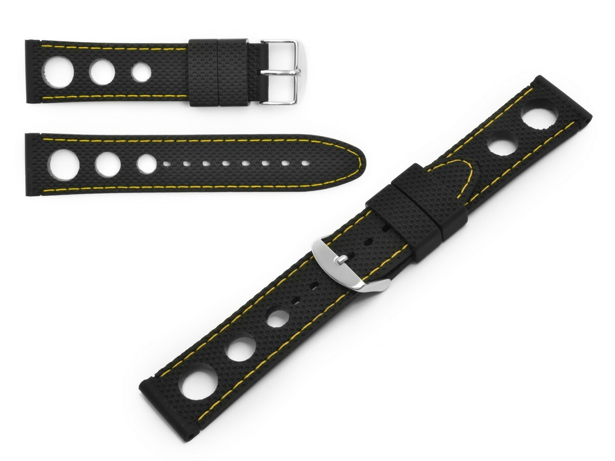 WATCH STRAP SILICON RUBBER TRAVELLER RALLY WATERPROOF 18 , 20, 22, 24MM US