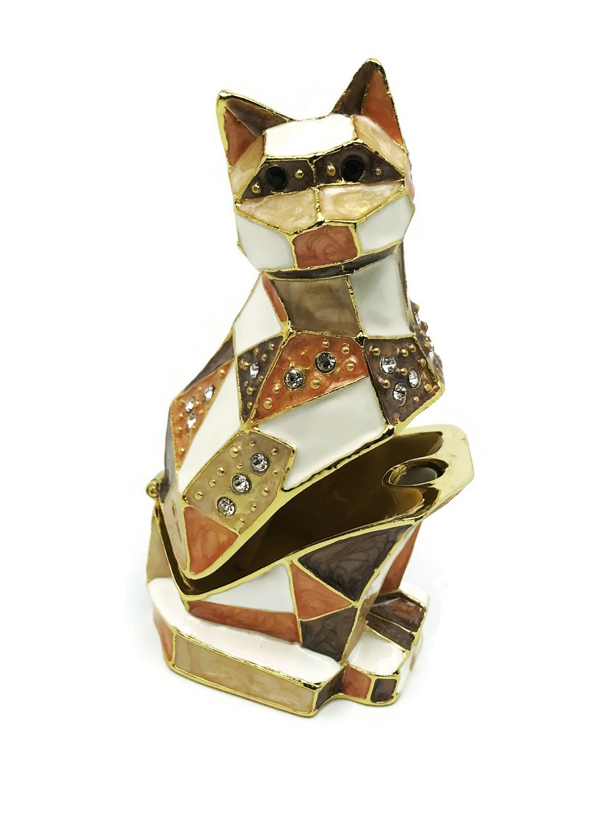 Tabby Cat Jewelry Trinket Box Geometric Origami Animal Décor. for all Occasion