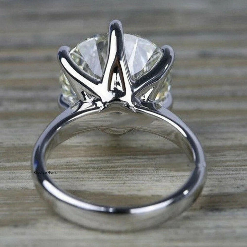RARE 7.15 Ct Certified Off White Diamond Solitaire Ring, Great Shine-Treated