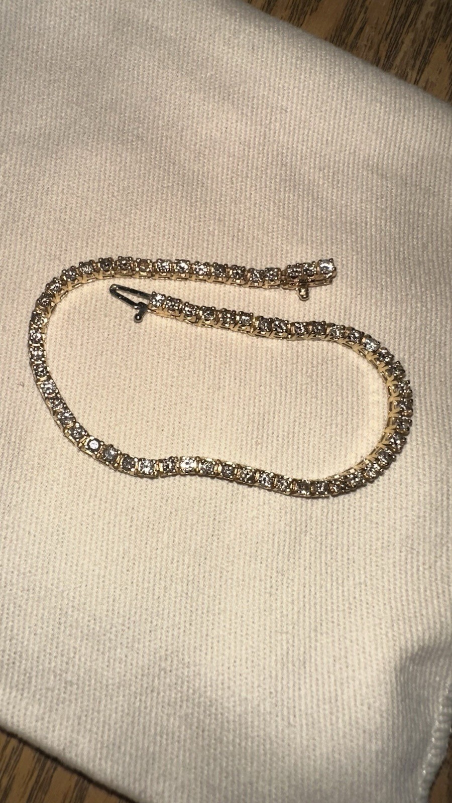 14k Yellow Gold 3.5 CT Natural champagne diamond tennis bracelet 9.88 grams