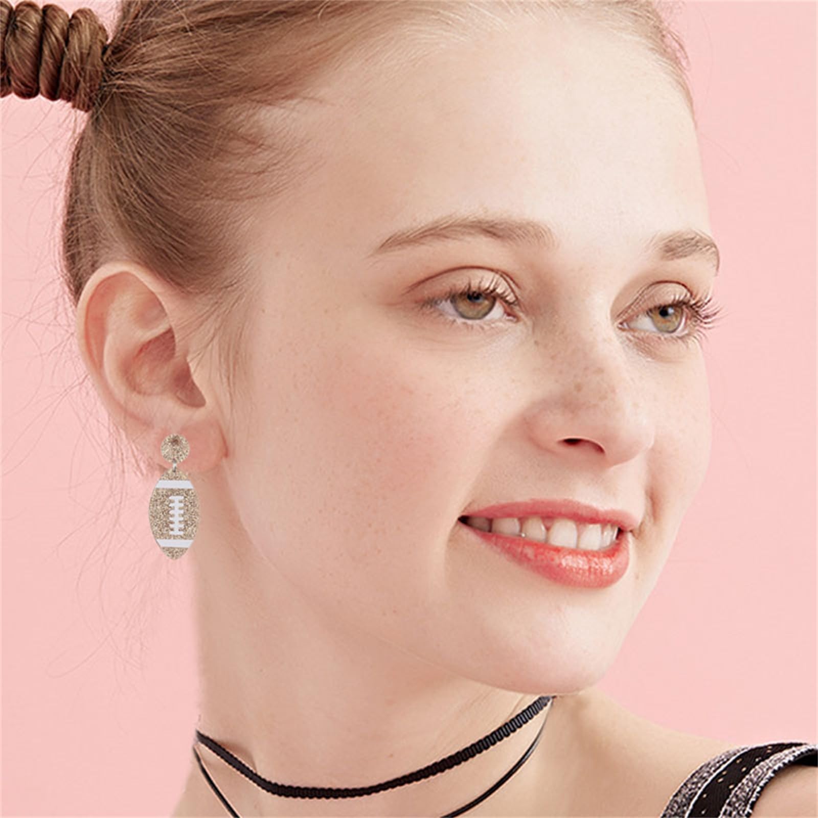 Baseball Earrings for Women Retro Sports Acrylic Lightweight Unique Sparkly Gli