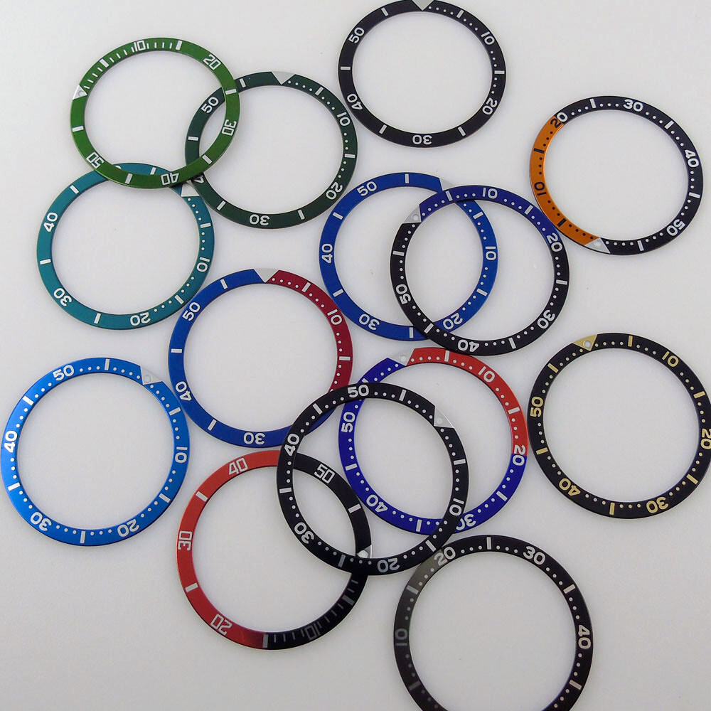 Orange/Blue/Black Flat 38mm*31.5mm fit SKX007 SKX009 Alloy Aluminum Watch Bezel