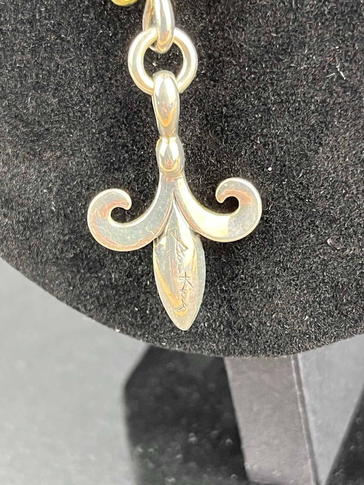 Ann King Sterling & 18K Gold Pearl Necklace w/ Fleur-de-Lis Pendant