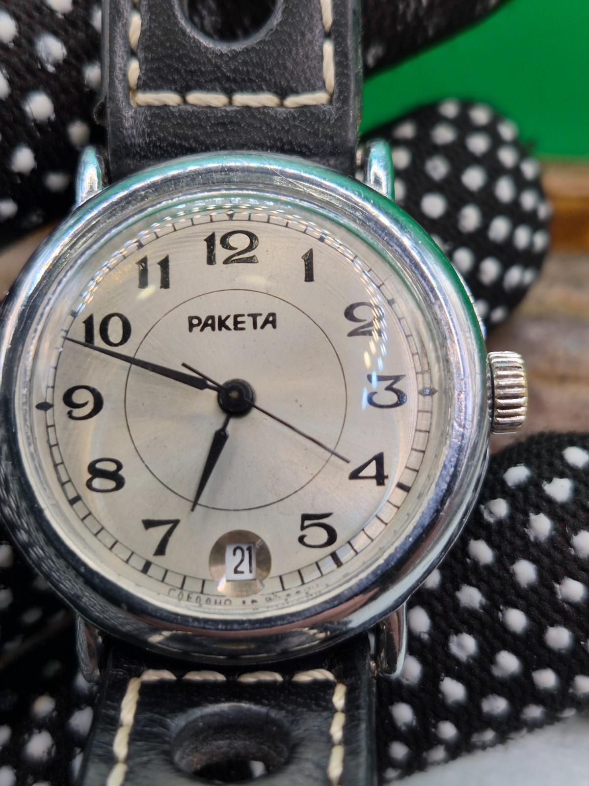 Vintage Soviet mechanical wristwatch RAKETA 2614 H.