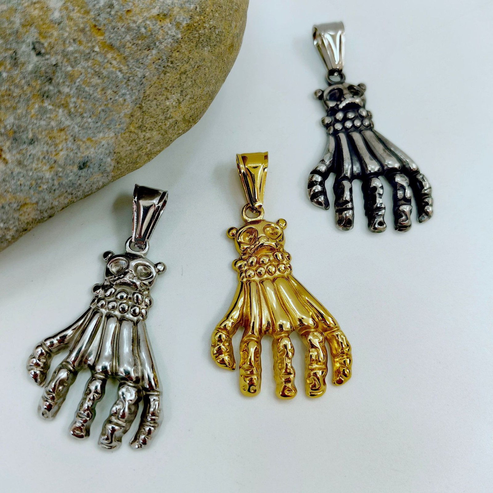 Gold Silver Black Hand Pendant Ideal Accessory For Motorcycle Hip Hop Fans