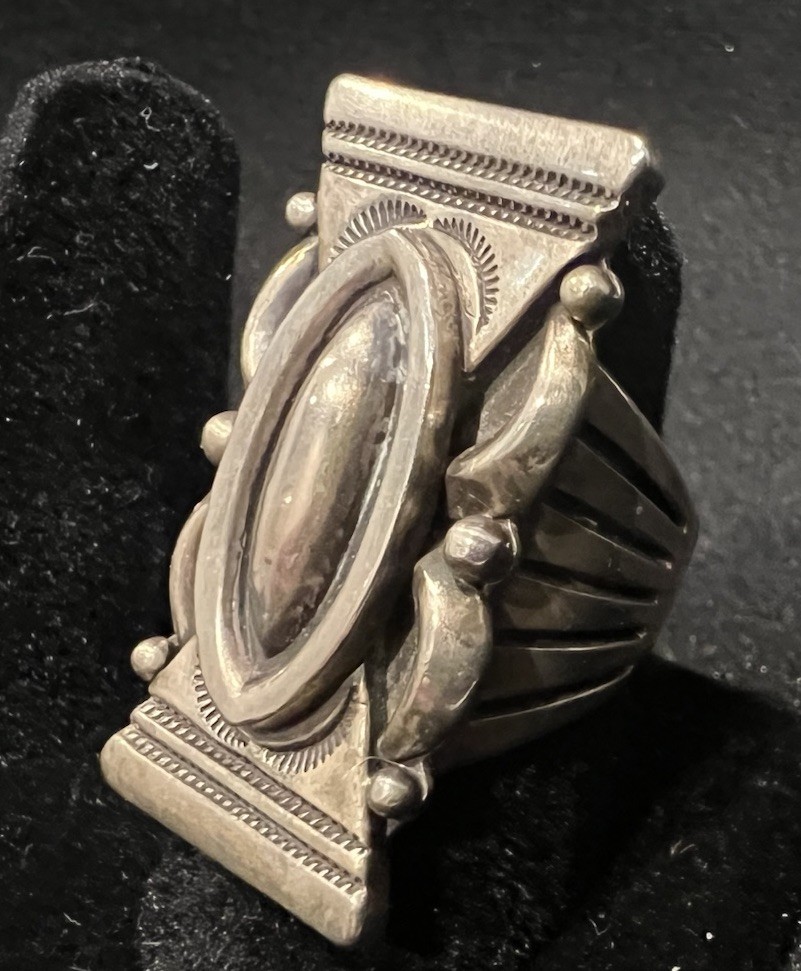 S. Gishal Stamped Sterling Silver Navajo Ring Handmade Signed Sz 5.75 19.9g