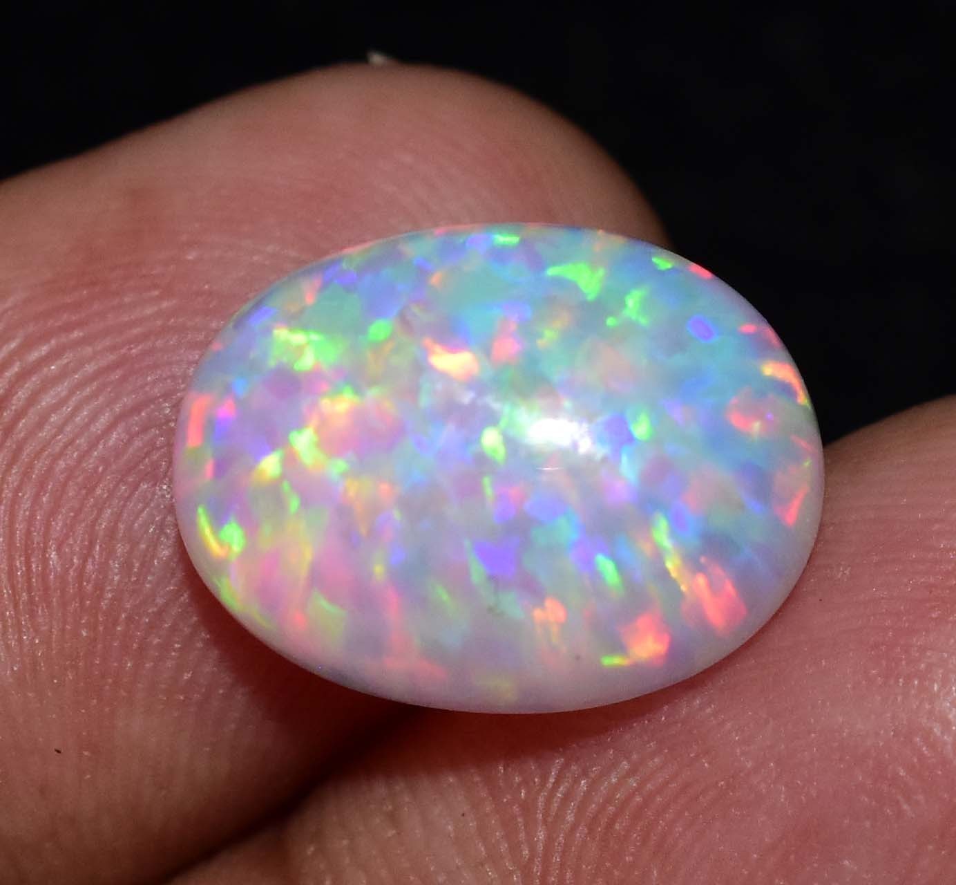 Natural Ethiopian Fire Opal 6.35 CT Certified Play Of Color 14 X 10 MM Gemstone