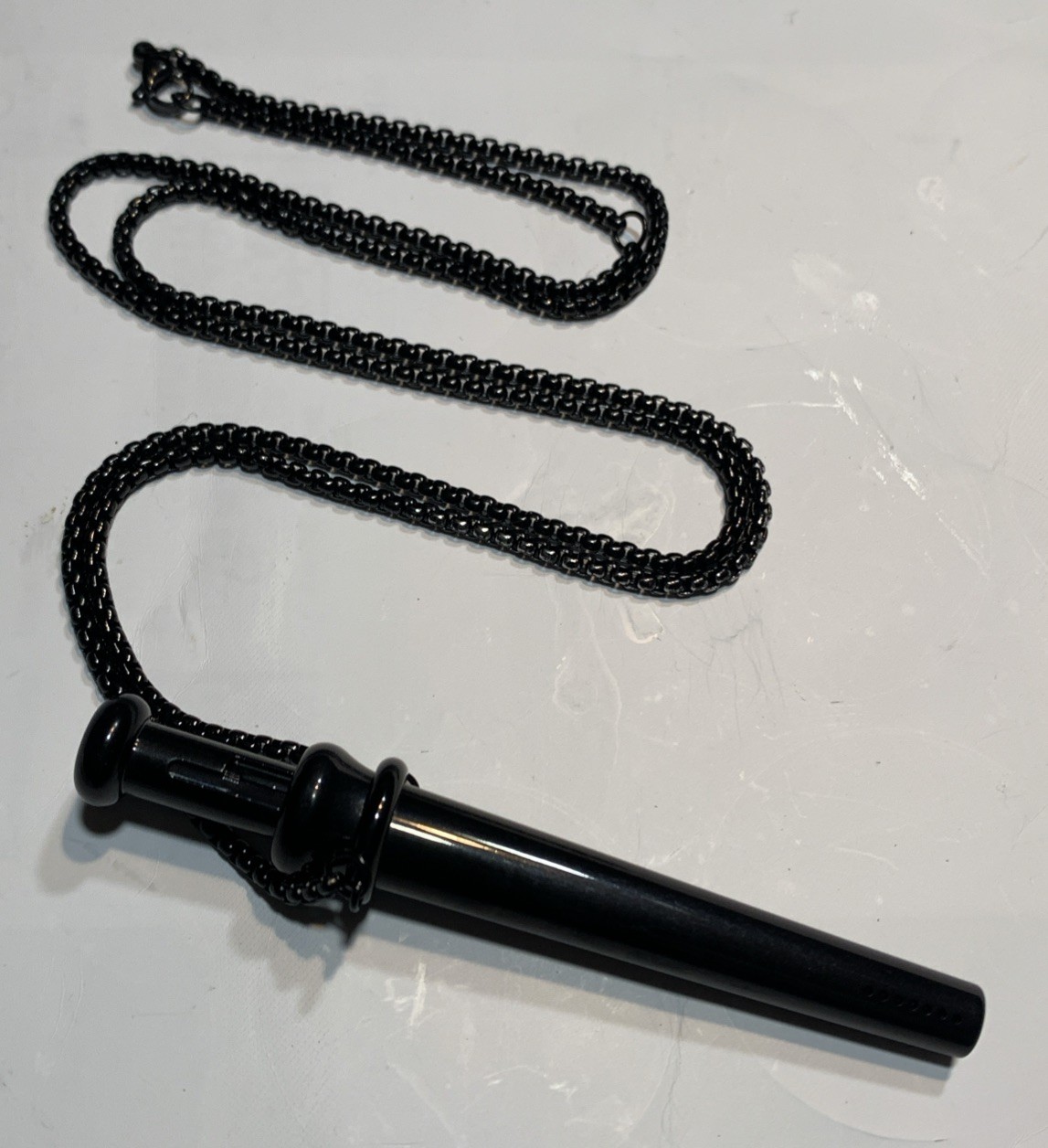 Bump Straw Pendant With Necklace Snuff Tool Full Size SNOGO Clone In Black NEW