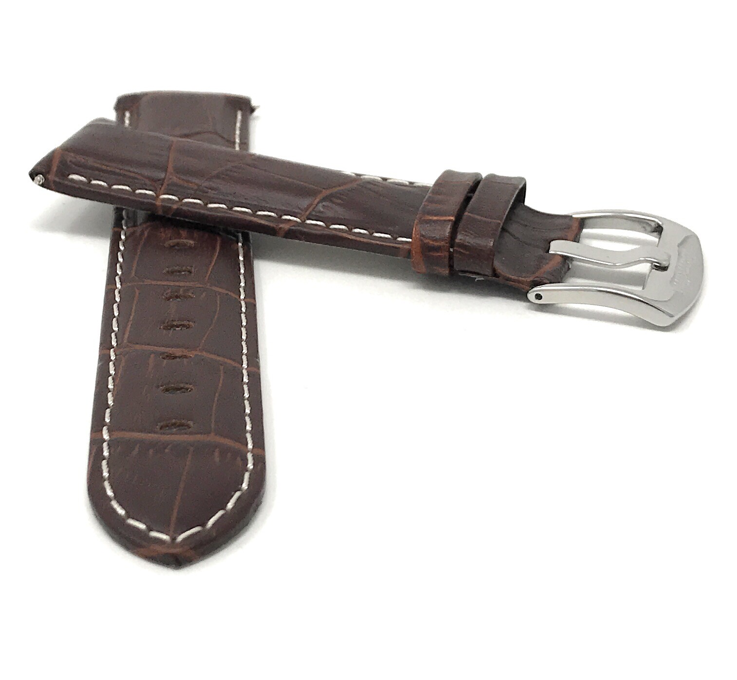 22mm Alligator Pattern Leather Watch Band for Armand Nicolet JH9 M02 M02-4