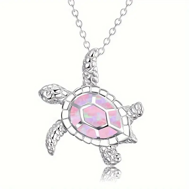 Little Turtle Necklace Cute Tortoise Sea Life Pendant Jewelry Nickel-Free