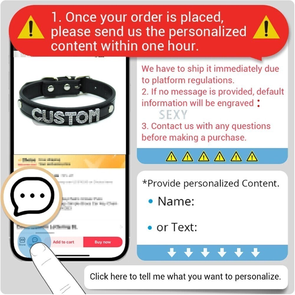 Modern Leather Buckled Choker Custom Letter WHORE CUM SLUT Collar Necklace Y5