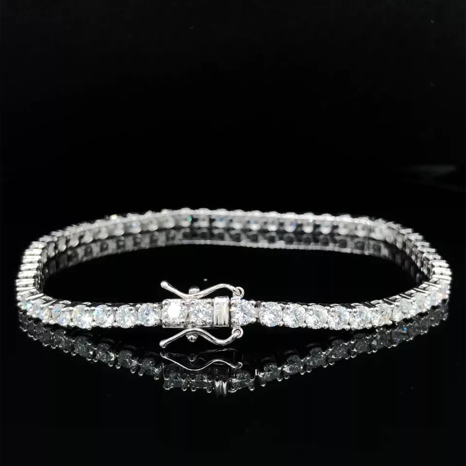 7Ct Round Cut Lab Created Diamond Tennis Bracelet 14K White Gold Plated 7.5″Inch