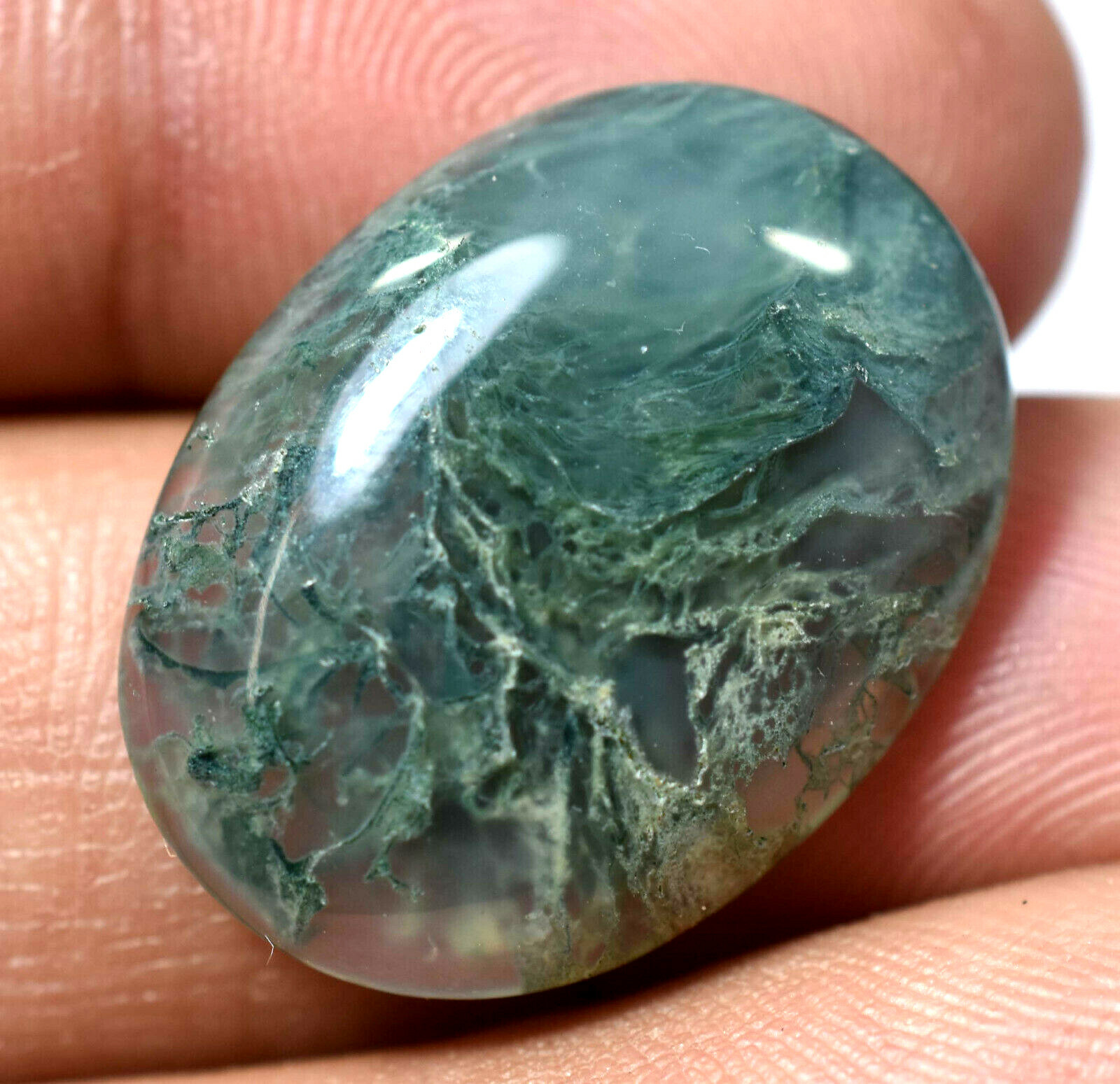 17.45 Ct Natural African Moss Agate Top Best Quality Cabochon Gemstone