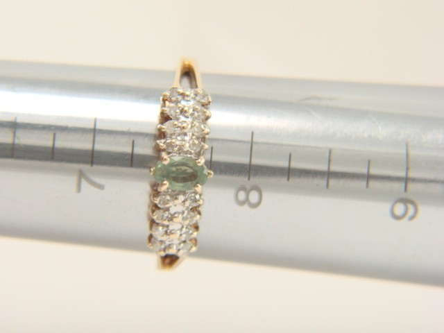 10K Yellow Gold Natural Chrysoberyl and Natural Diamond Ring Size 7.25