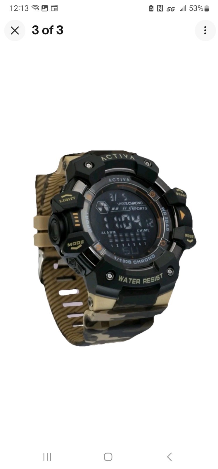Activa Armour X Invicta Men’s 50mm Camouflage Khaki Digital Watch ACW8050MC-001