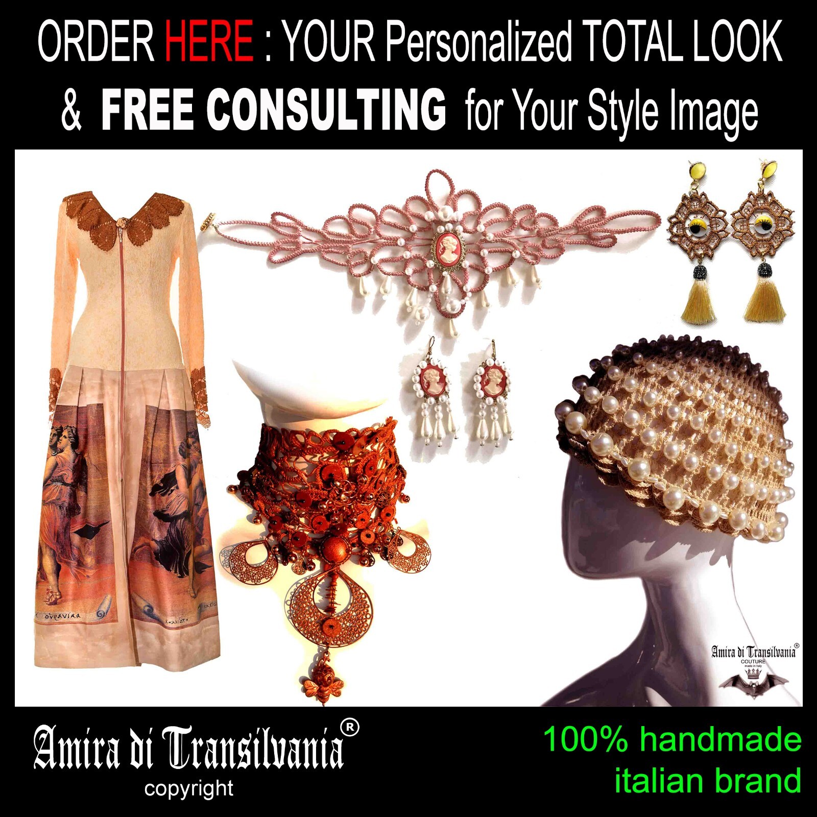Vintage Assemblage Jewelry Necklace Pendant Baroque Pop Religion Motorcycle Fans