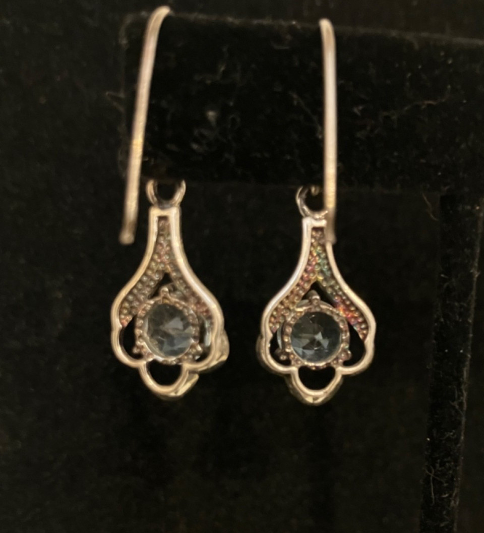 Esprit Creations Blue Topaz 925 sterling silver teardrop earrings