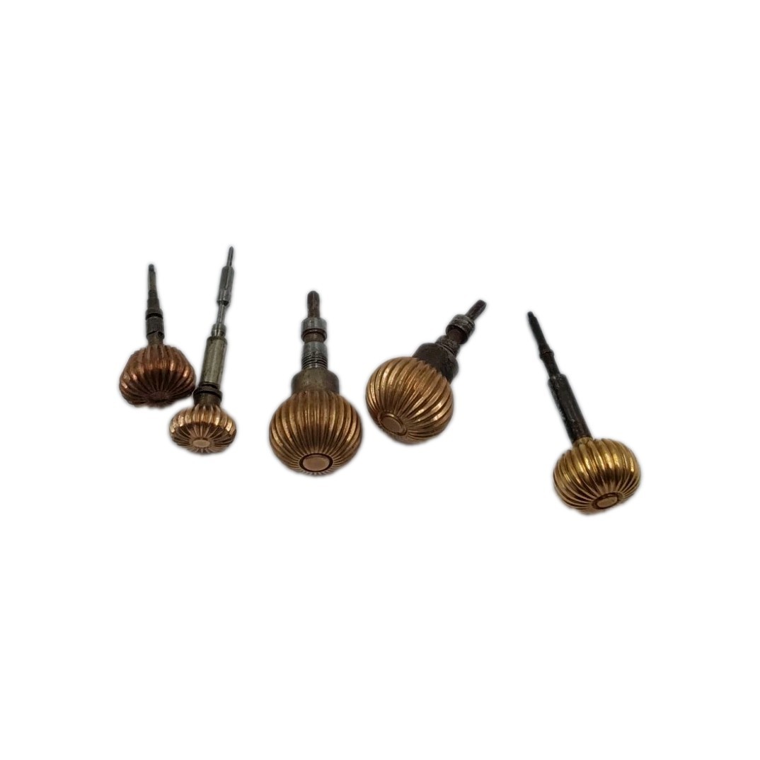 5 Pocket Watch Crowns with Stems Gold Tone 2022