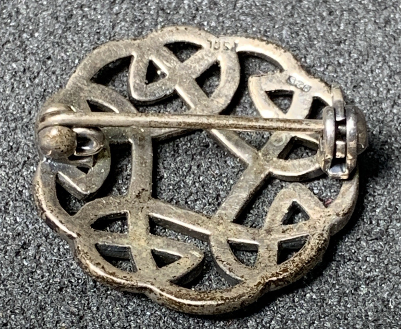 Peter Stone Celtic Knot Brooch, Sterling Silver(925),Signed “PSCL 925”, Vintage!