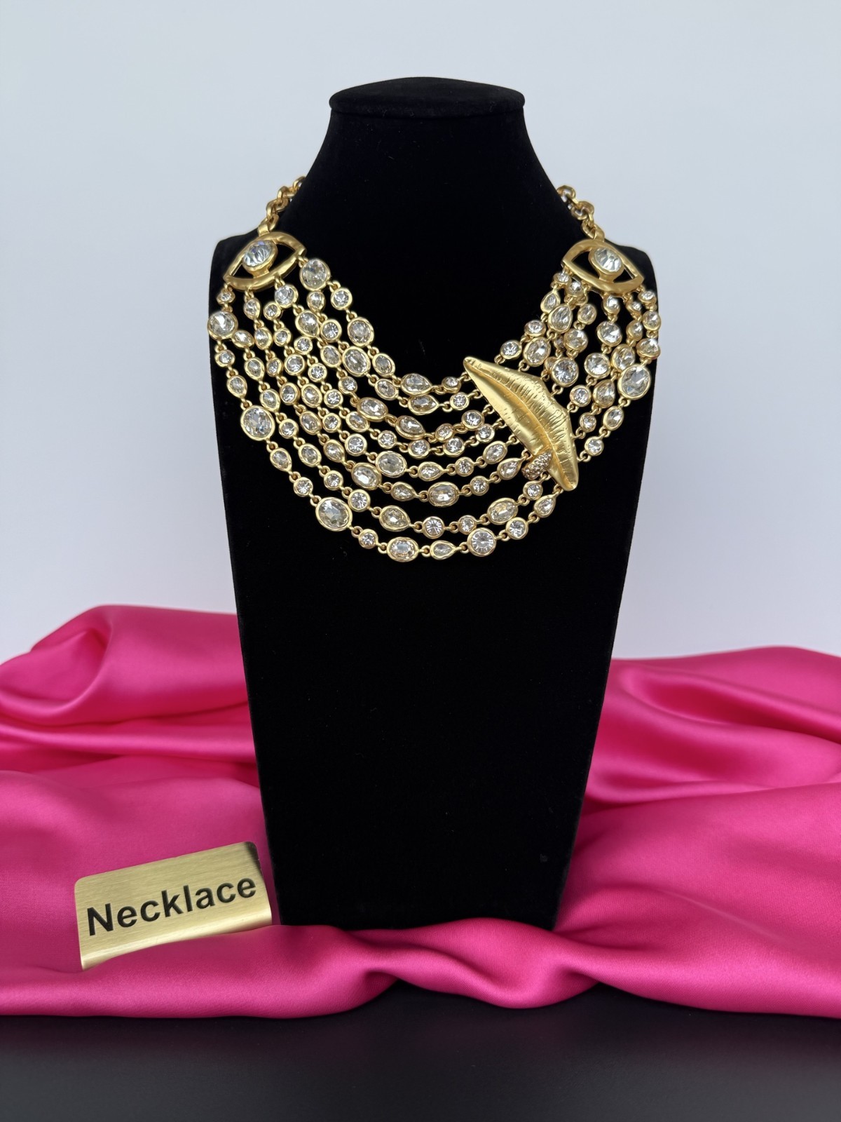Schiaparelli Multi Strand Cz Necklace