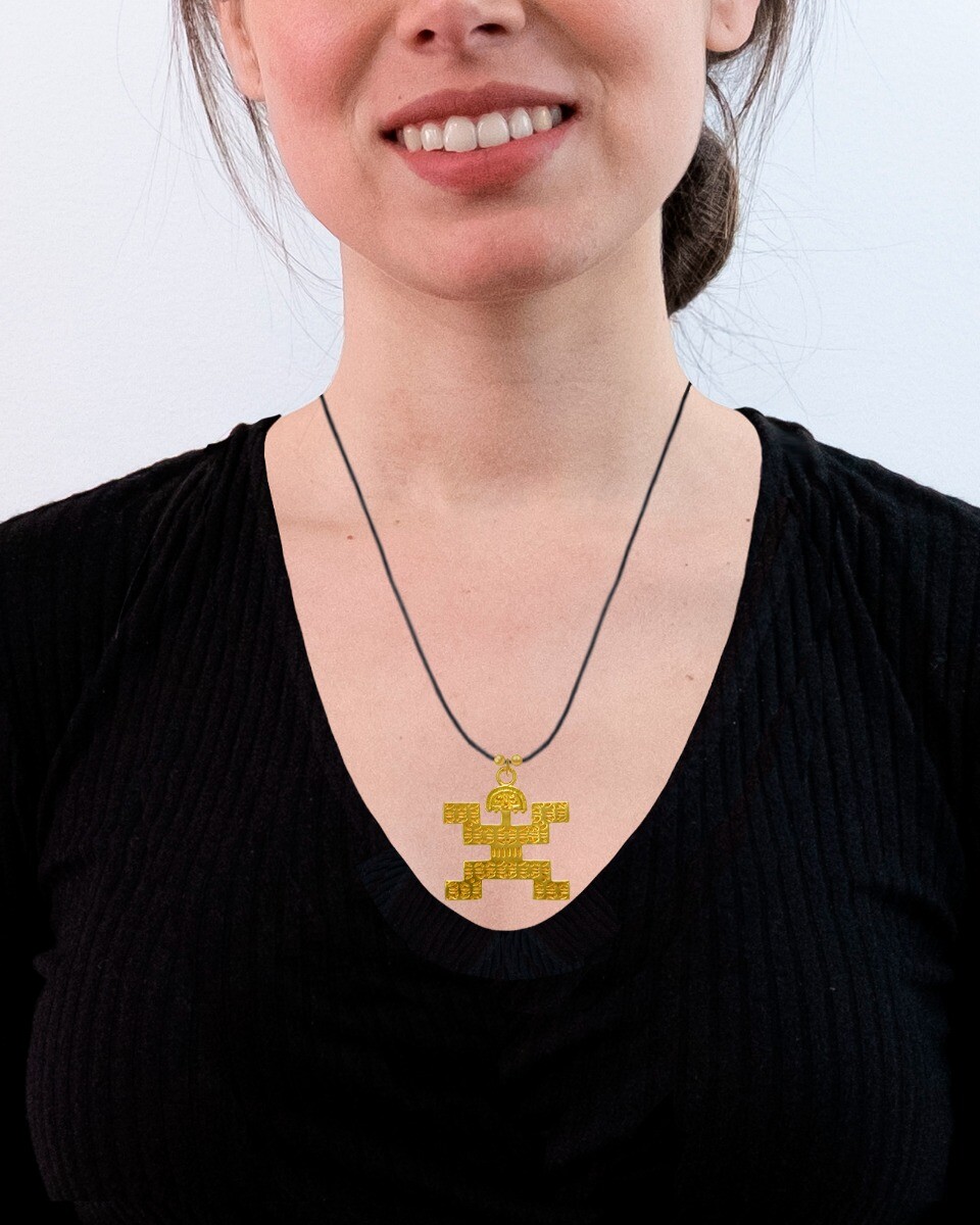 24k GP Pre-Columbian Tolima Breastplate Pendant (XL) Necklace | Across The Pu…