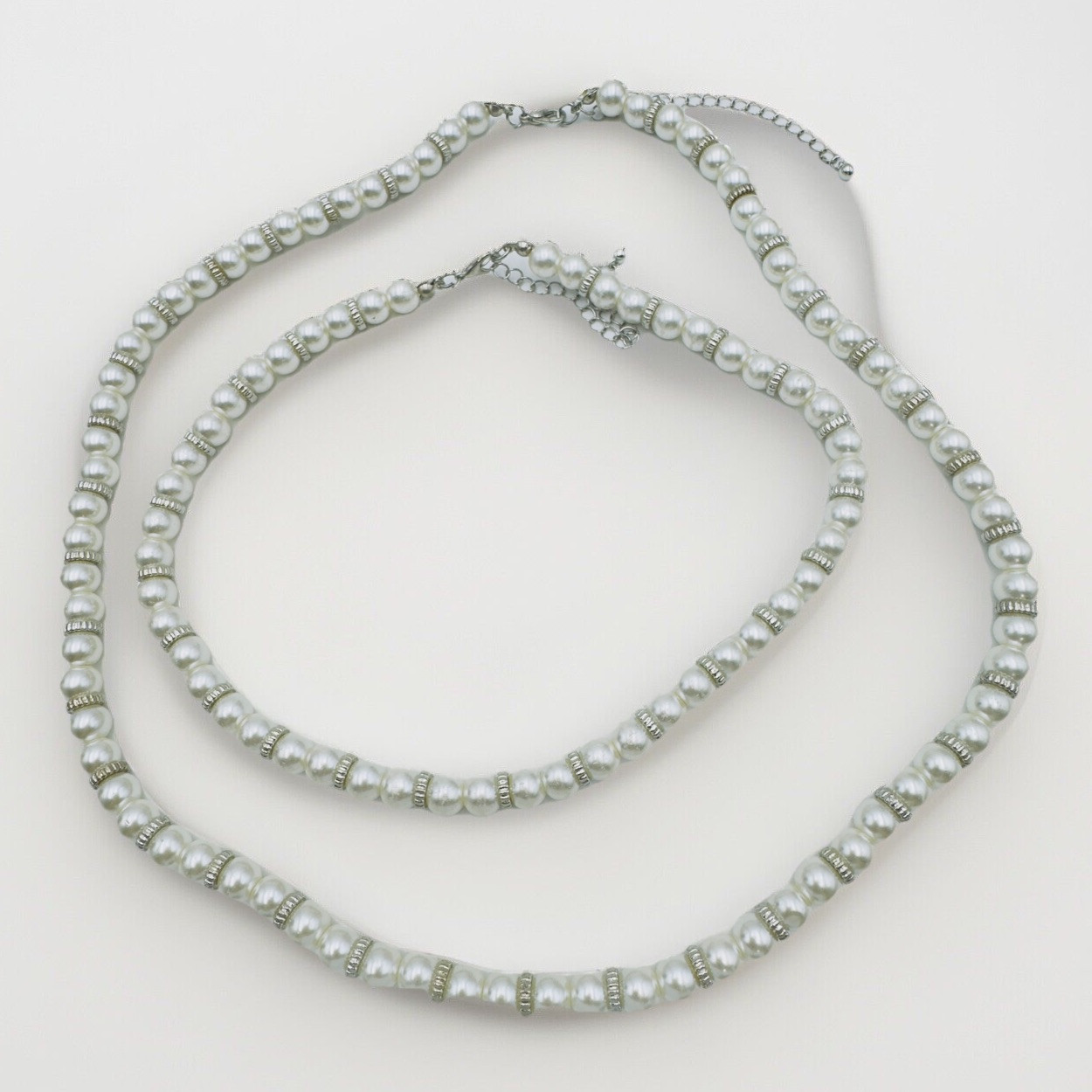 Kim Rogers Necklace Bracelet Earrings 5p Jewelry Set Cubic Zirconia Glass Pearls