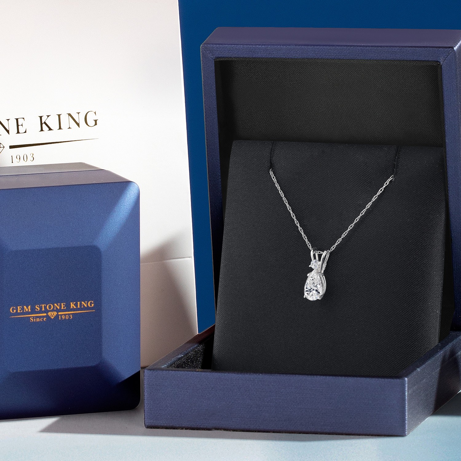 14K White Gold DEF Lab Grown Diamond Pendant Necklace for Women | 0.77 Cttw |