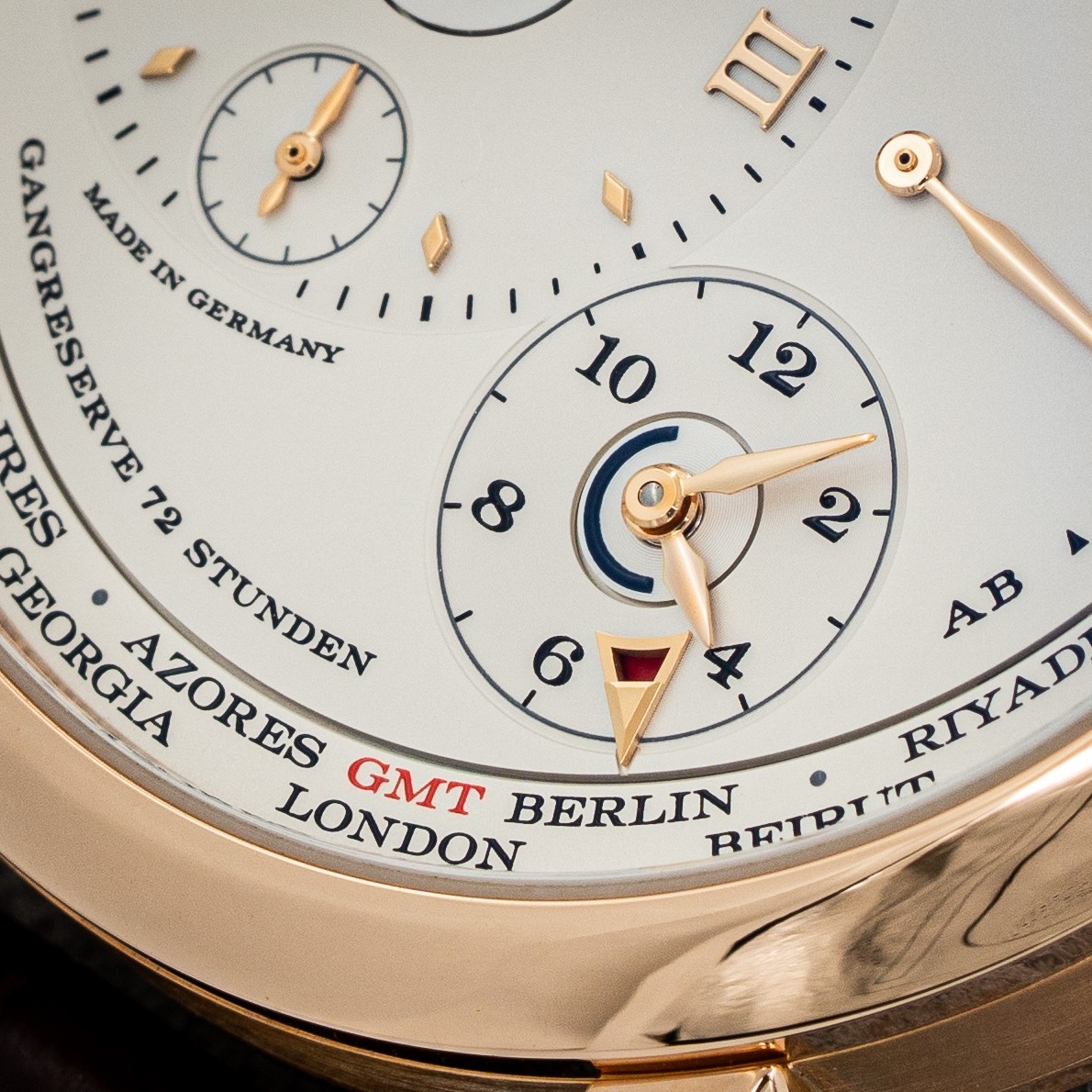 A. Lange & Söhne Lange 1 Time Zone in 18k Pink Gold 136.032 Box and Papers