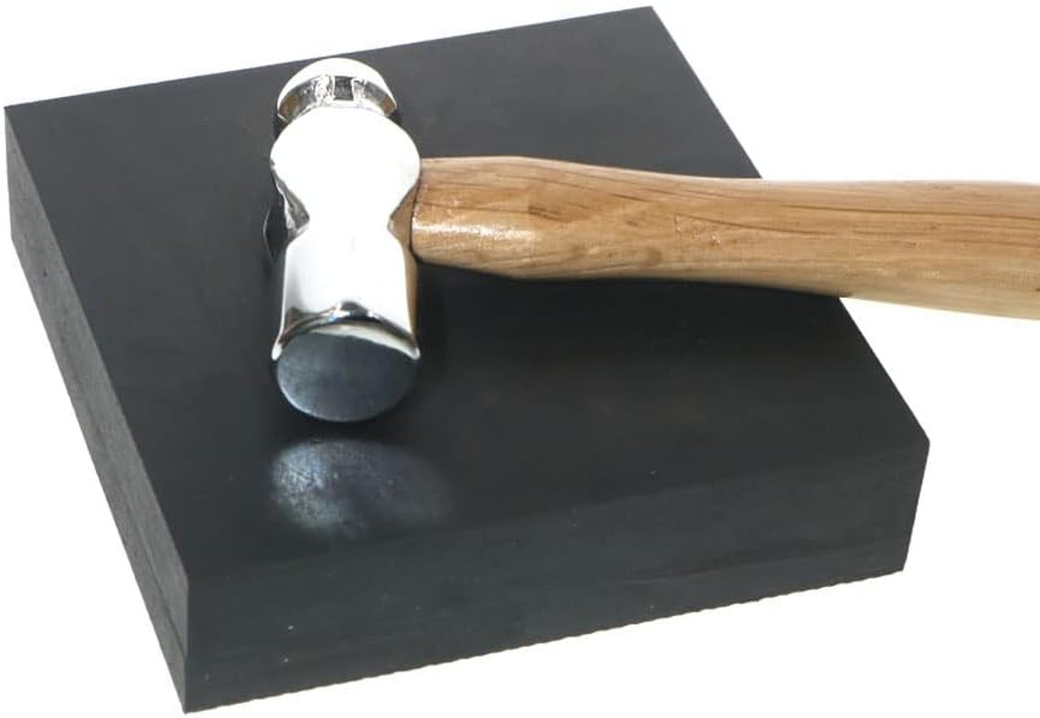 Jewelry Making Kits – Rubber Bench Block (4x4in) with Jewelry Hammer,Metal Stamp