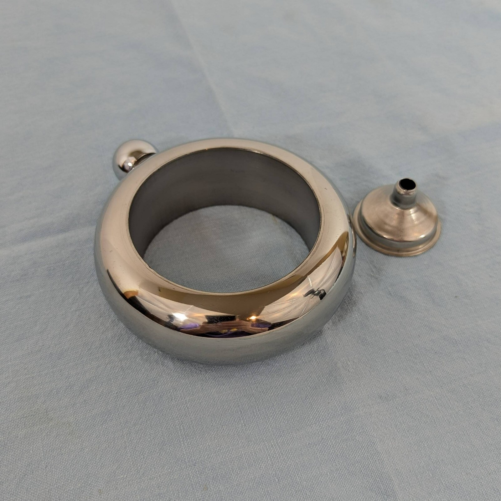 Silver 4 inch flask bracelet