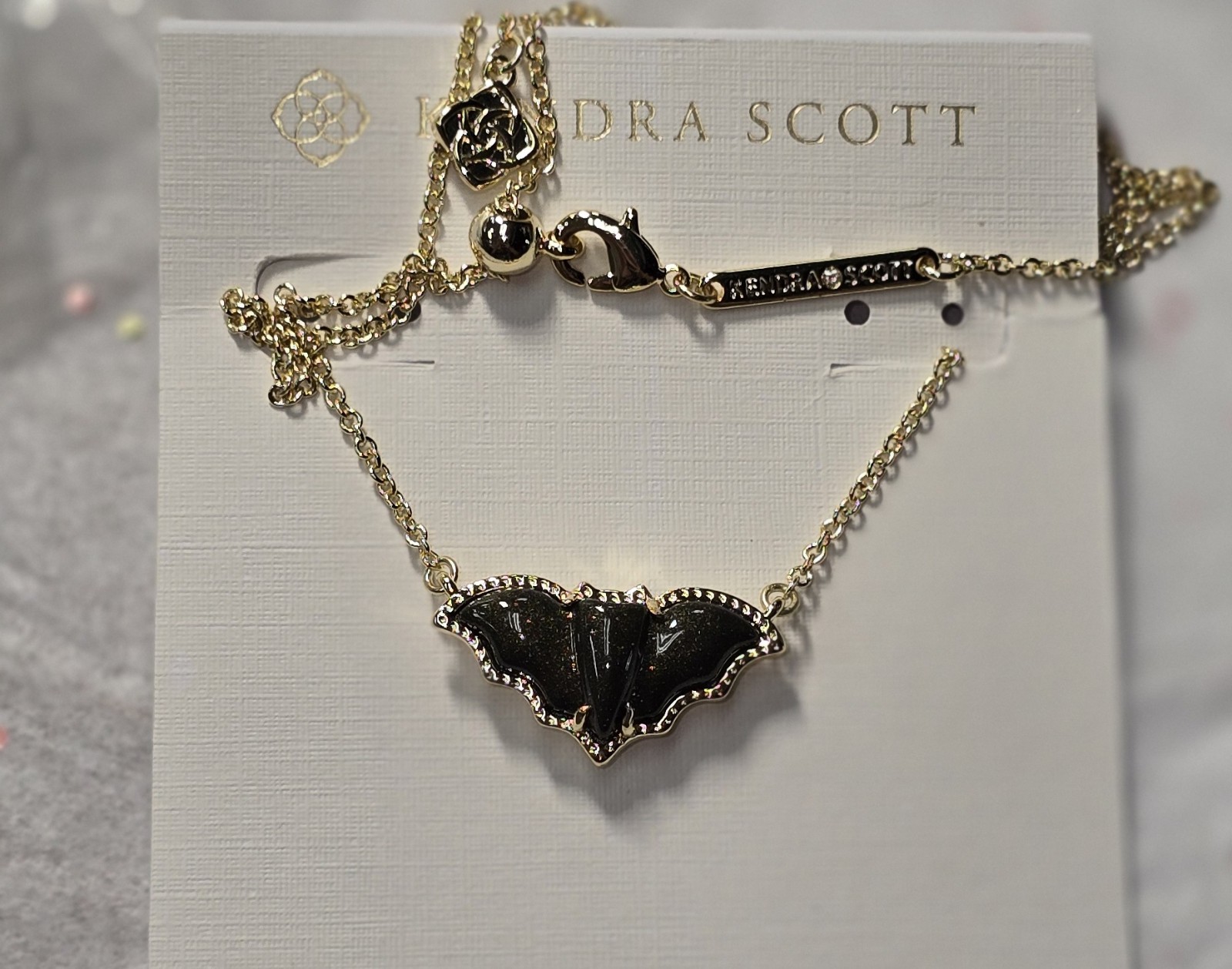 Kendra Scott Bat Gold Short Pendant Necklace New
