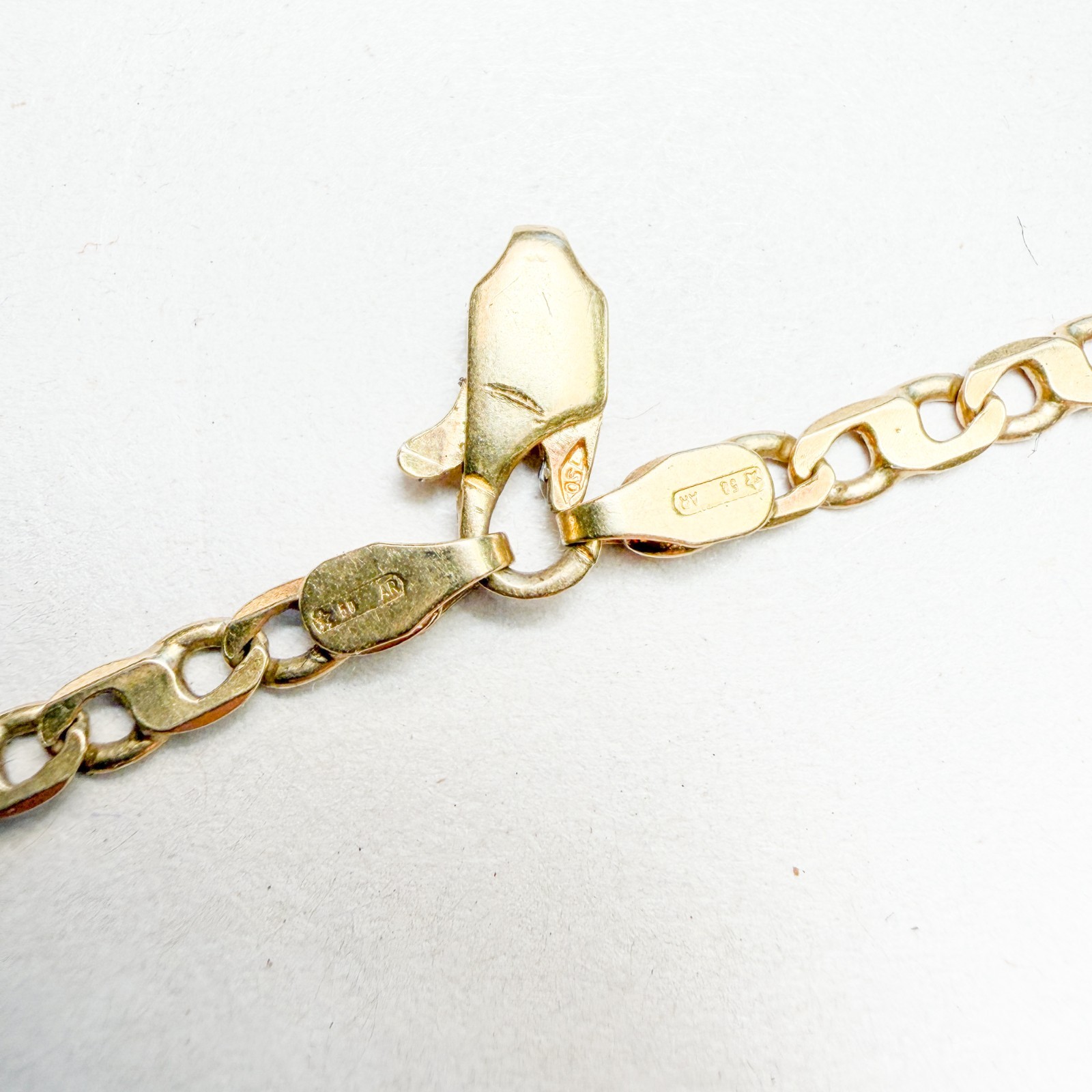 18K Yellow Gold Mariner Anchor Chain Necklace Solid Made in Italy 13.3g 25in 3mm