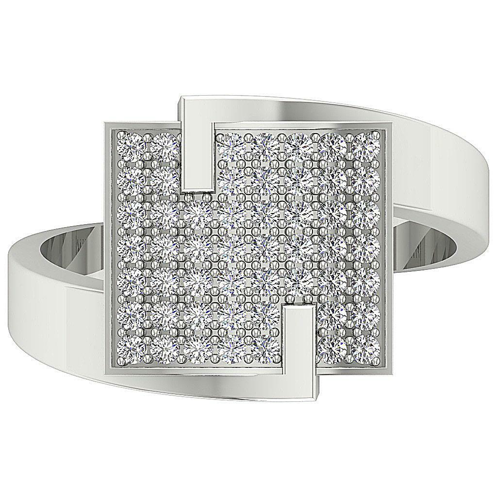 Right Hand Anniversary Ring 0.50 Ct SI1 G Genuine Diamond White yellow Rose Gold