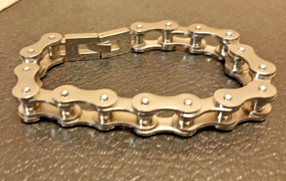 Men Biker Bicycle Chain 8-inch Bracelet Bangle Punk Steel Jewelry 8″