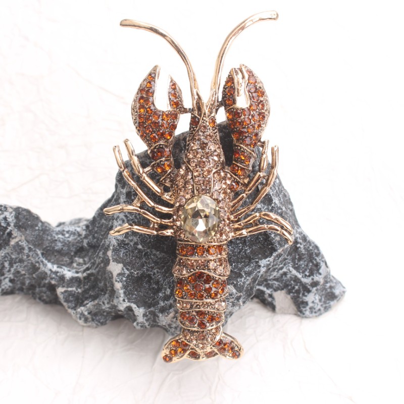 Stylish Unisex Colorful Lobster Brooch: Delicate Jewelry Accessory, Nice Gift