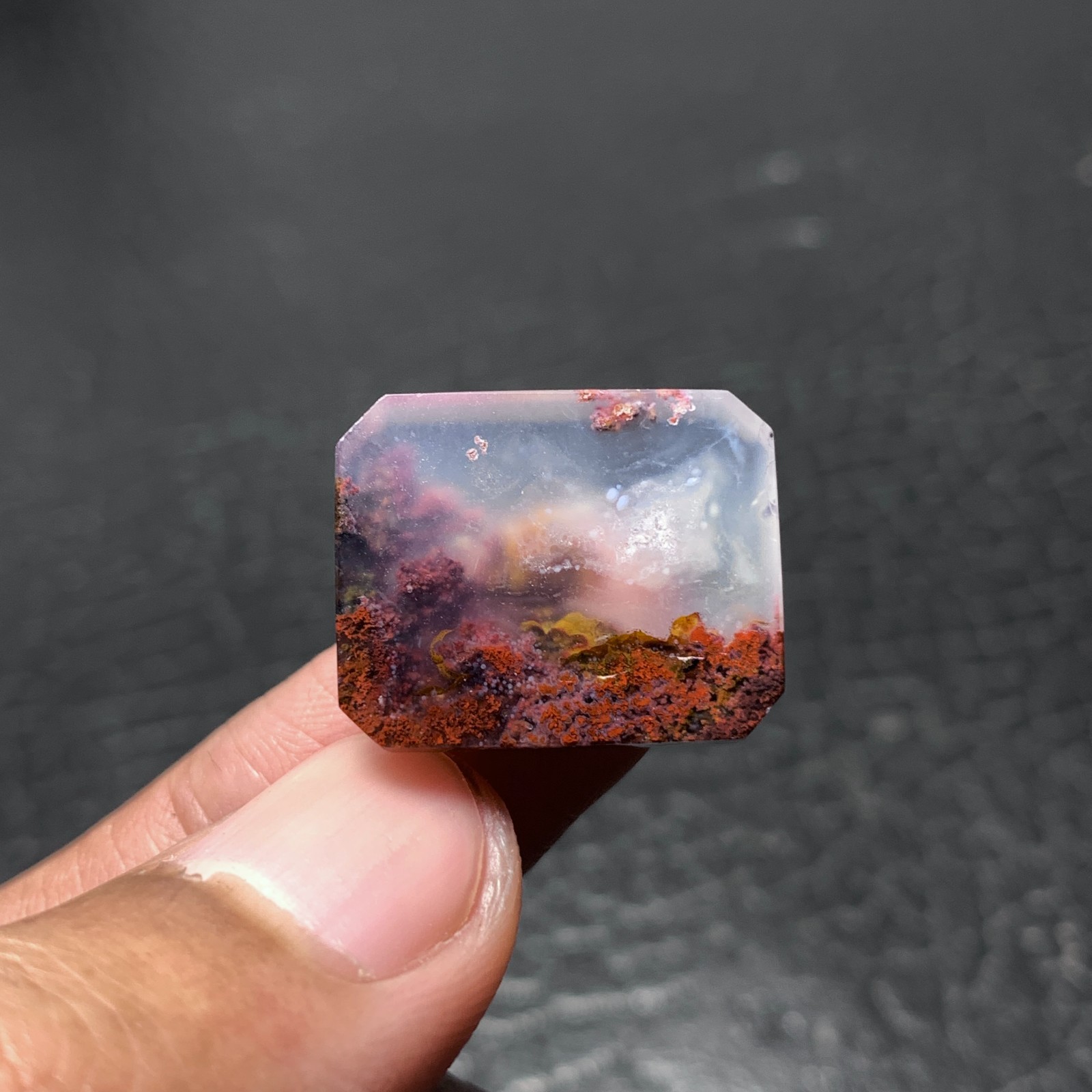 Scenic Moss Agate Cabochon 20x16x5mm High Quality 18.5 ct
