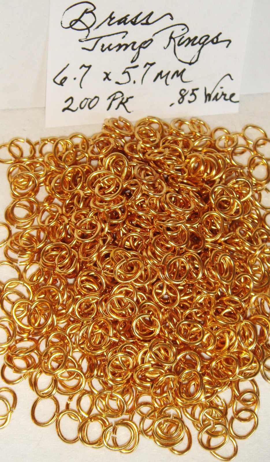JUMP RINGS BRASS 6.7 x 5.7 mm .85 WIRE BLONDE OVAL SQUARE CUT 200 pcs+