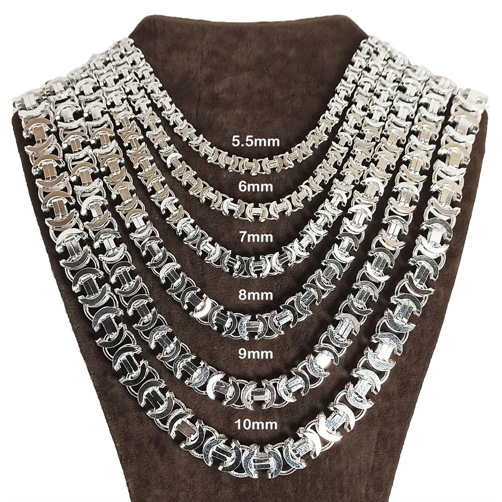 925 Sterling Silver Men’s Euro King Flat Bright Chain Necklace! All Sizes