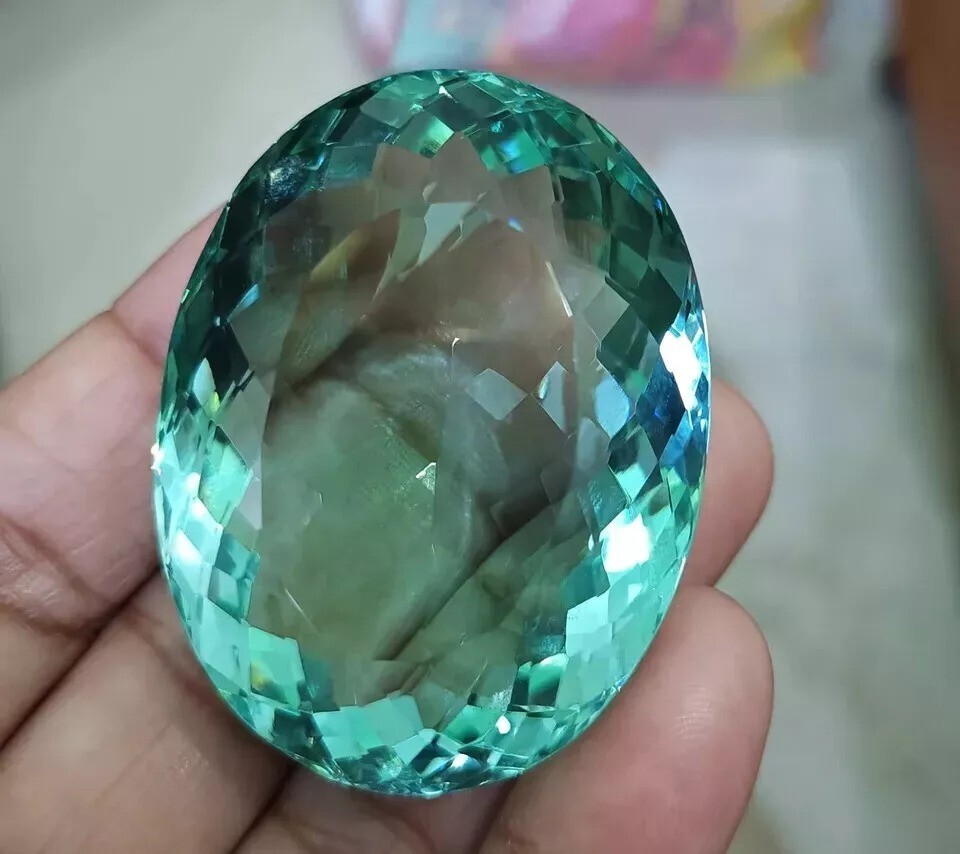 Natural Ocean Blue Huge Topaz Oval Cut Brazilian 220-222Ct Certified Gemstone