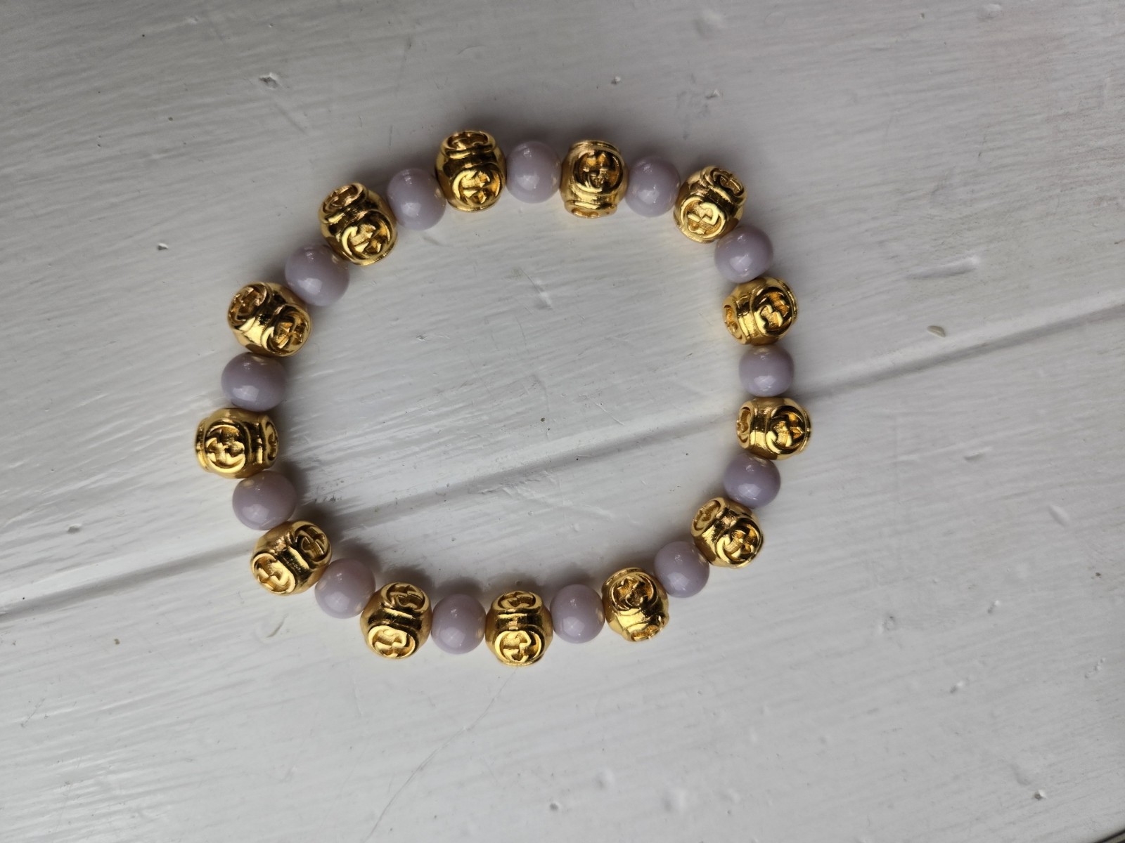 Gold Beed And Gray Stone Beed Designer Unisex Designer Stretches