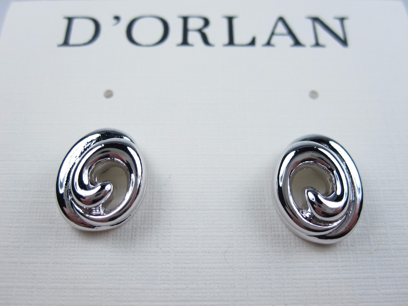 D’Orlan Rhodium Plated Pierced Earrings – Lead and Nickel Free 0423